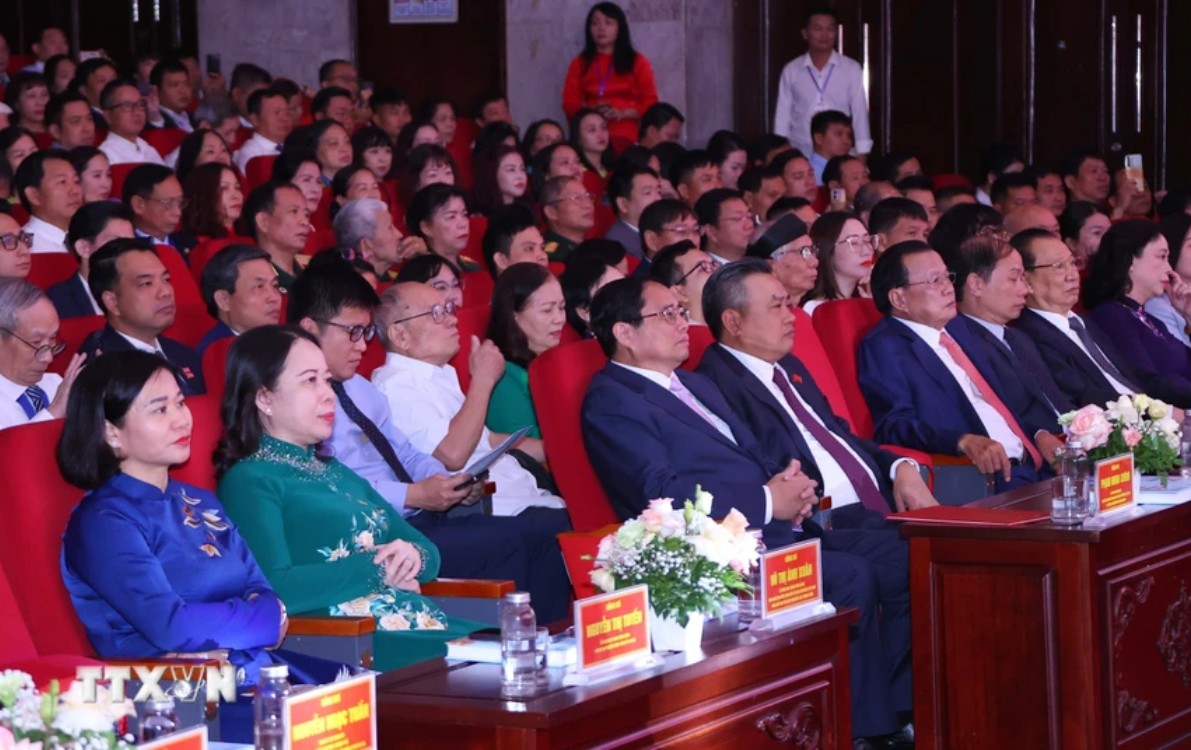 Thủ tướng Phạm Minh Chính tại hội nghị. Ảnh: TTXVN