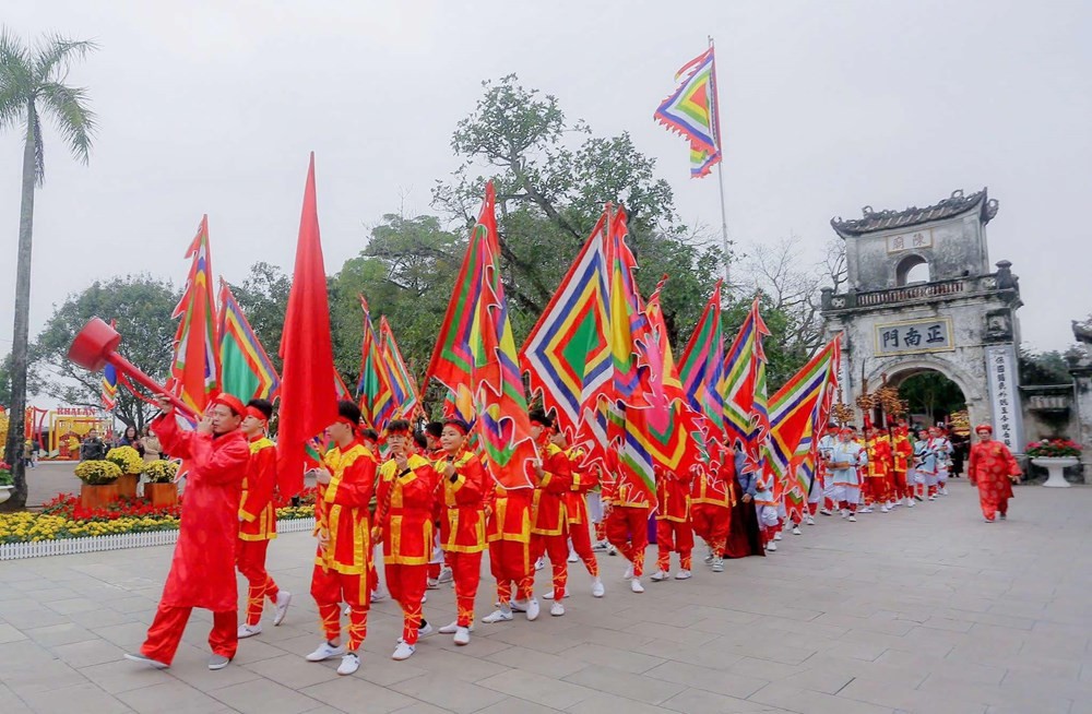 Một sỗ nghi lễ quan trọng được phục dựng lại tại Lễ hội Khai ấn Đền Trần. Ảnh: BTC