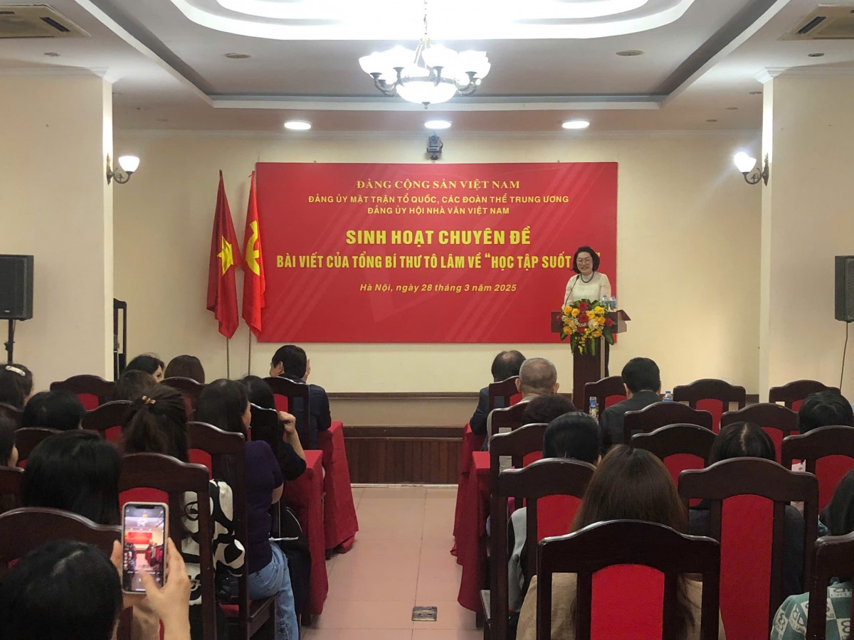 Đảng ủy Hội Nhà văn Việt Nam tổ chức sinh hoạt chuyên đề tìm hiểu bài viết của Tổng Bí Thư Tô Lâm về “ Học tập suốt đời”