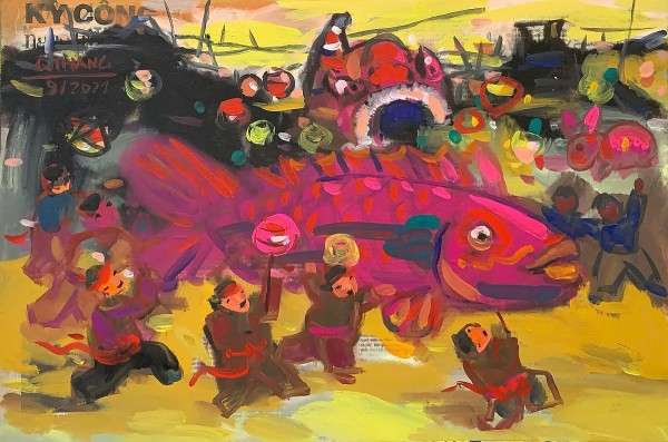 be mo qua thi trang tron tho le hong thien