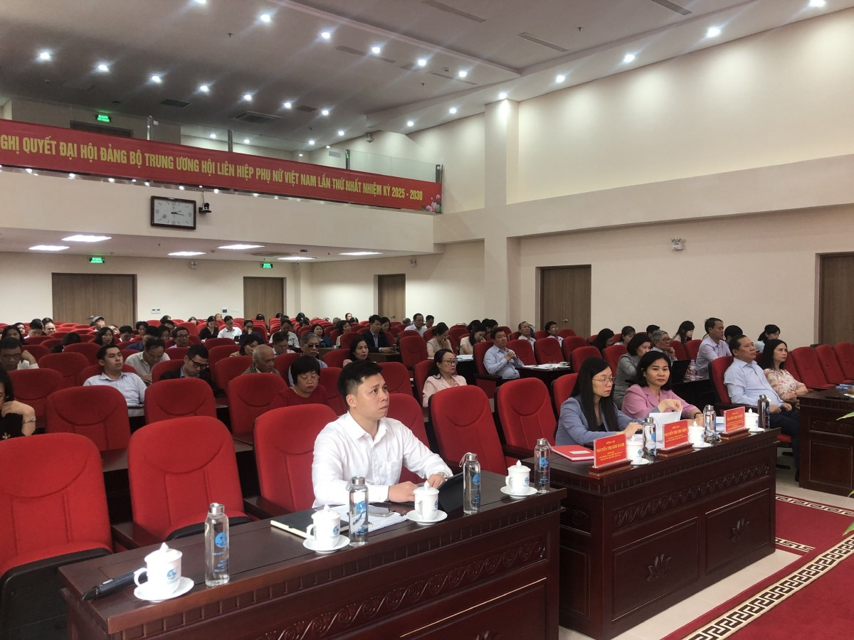 Các đại biểu dự Hội nghị tại điểm cầu Mặt trận Tổ quốc, các đoàn thể Trung ương. Ảnh: V.T