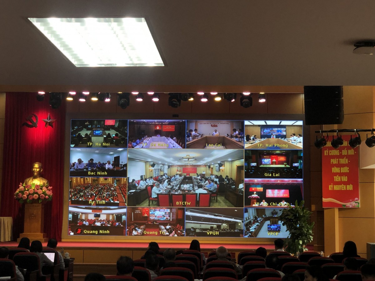 Các đại biểu dự Hội nghị tại các điểm cầu. Ảnh: V.T