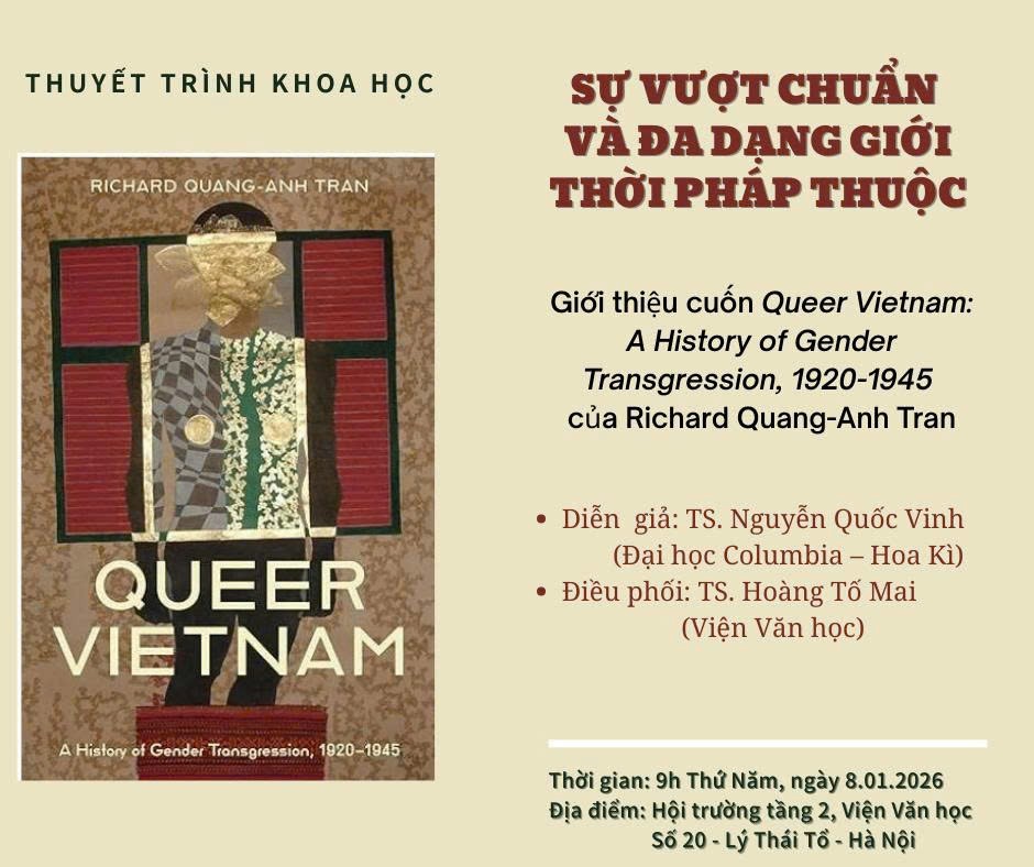 Viện Văn học giới thiệu công trình “Queer Việt Nam: Lịch sử phạm quy giới 1920-1945”